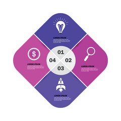 Fototapete - Vector infographic square template with 4 options