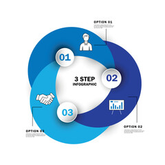 Fototapete - Three overlapping circles infographic