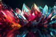 Colorful glass shards form a luxurious, refractive banner. Modern 3D depiction. Generative AI