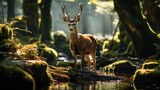 Fototapeta  - A deer in the forest