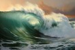 ocean wave breaking,. Generative AI