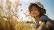 Cinematic Shot of a Child in a Meadow