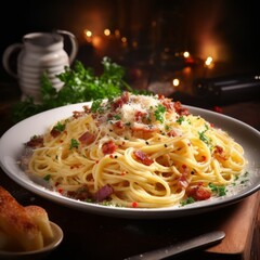 Wall Mural - spaghetti with seafood