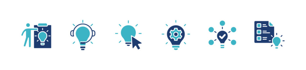 Leinwandbilder - collection of creative thinking idea solution icon set for web and app. lightbulb inspiration business brainstorm innovation vector illustration