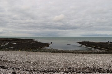 Poster - beach and sea at Yport, France 