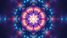 Colorful Glowing Peaceful Mandala. Mesmerizing Multicolored Kaleidoscopic Pattern.
