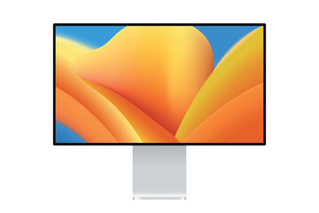 Poster - Modern computer monitor mockup isolated on white background front view. Personal computer screen template, front view.