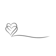 Wall Mural - Love icon. Love icon in line art style.	Thin contour and romantic symbol for greeting card and web banner in simple linear style. 