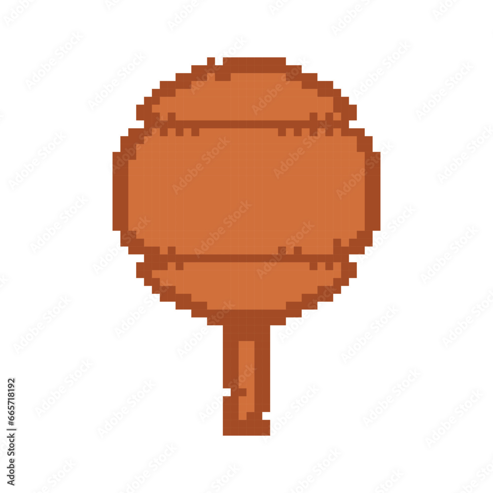 Pixel wooden roadside sign, old village, 8 bit timber roadside pointer ...