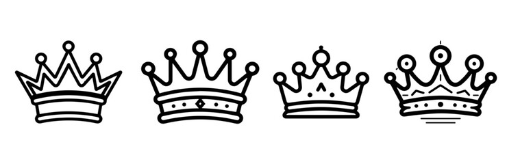 Wall Mural - illustration of a black and white crown