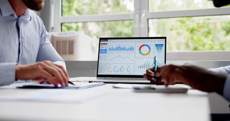 Poster - Financial Data Analysts Working In Office