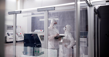 Poster - Factory Clean Room Laboratory. Industrial Engineer