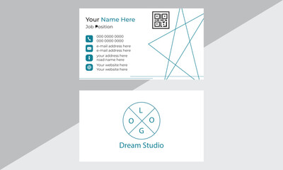 Wall Mural - A vector template business card set design with organic shapes and also with white color background.Business card is ready for print.