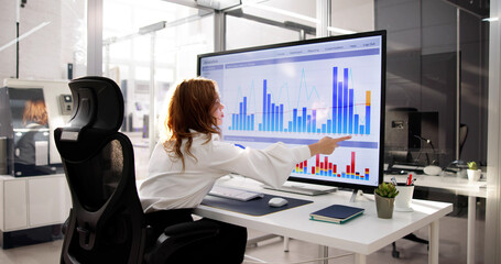 Poster - Analyst Working With Spreadsheet Business Data