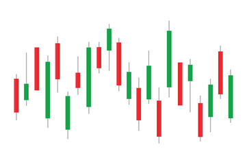 Stock market bar graph, candlestick chart, finance trade data, vector illustration.