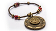 © STOCK-AI - Shining amulet talisman on a clean white background, radiating mystic charm and spiritual significance