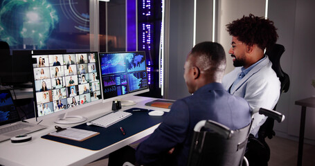 Aufkleber - Online Video Conference Interview Meeting