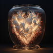 human heart in a glass bowl, lightening emotions