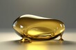 3D rendering of gold liquid drop, resembling olive oil or fuel. Used as cosmetic liquid. Generative AI