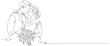 © sense - Wedding couple line art vector illustration