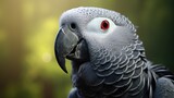 african grey parrot closeup