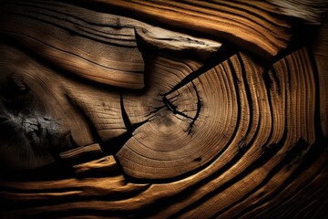 Poster - Wooden texture with natural patterns as a background