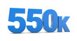 © Vivek - 550K sign isolated on transparent background. Thank you for 550k followers 3D. 3D rendering