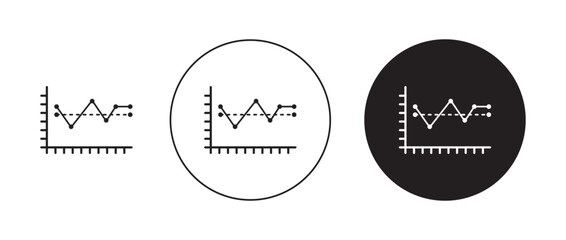 Average icon set. standard curve average vector symbol in black filled and outlined style.