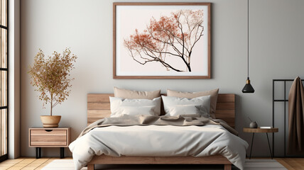 Canvas Print - mock up frame in modern living room interior