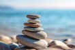 Relaxation concept with stacked stones for yoga. Generative AI