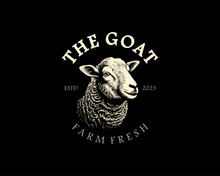 Vintage Goat Head Logo Illustration Logo Design