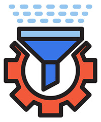 Poster - data filter settings. computer analysis technology icon