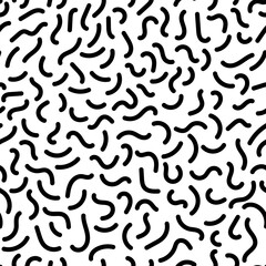 Sticker - Curve line pattern. Seamless ink stroke texture