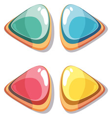 Poster - color glossy buttons set. right and left navigation elements