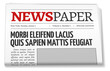 Newspaper folded mockup. Front page realistic layout