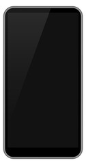 Poster - smartphone realistic mockup. black glossy screen phone