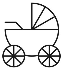 Canvas Print - Child stroller line icon. Baby carriage symbol