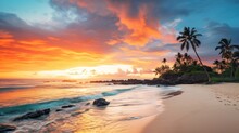 The Top Shock Photo Of A Travel Destination Theme Captures The Stunning Sunset Over The White Sand Beaches