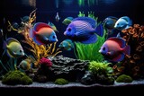 Fototapeta Dmuchawce - Discus fish in aquarium