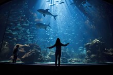 Explore The Beautiful Underwater World , Where A Diverse Array Of Marine Life Thrives In A Captivating Underwater Tunnel