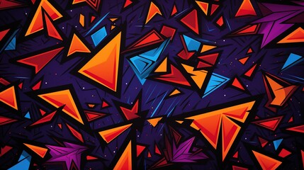 Wall Mural - a colorful abstract pattern with triangles. Fantasy concept , Illustration painting.