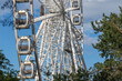 Ferris wheel in the city park, close-up.