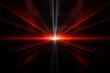 Abstract artistic depiction of red lens flares and horizontal light rays on a black background. Generative AI