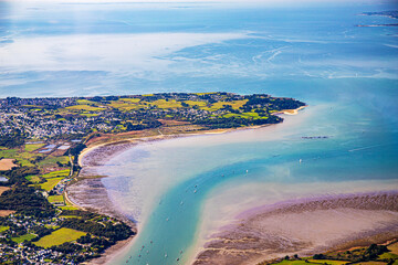 Canvas Print - Morbihan from sky in french britanny,morbihan gulf, lorient, vannes quiberon and Groix island
