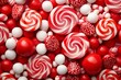 A vibrant picture showcasing a delightful combination of red and white candy. Generative AI