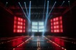 Empty stage with LED screen. Generative AI