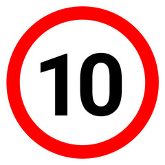 Wall Mural - speed limit 10 sign