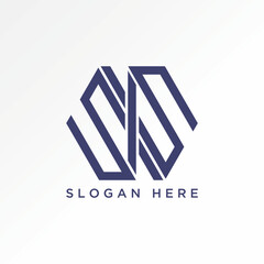 Poster - Logo design graphic concept creative abstract premium vector sign stock unique letter initial SIS font on line hexagon. Related to monogram typography