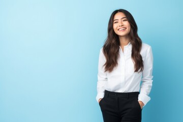 Poster - Young Asian woman smile face portrait