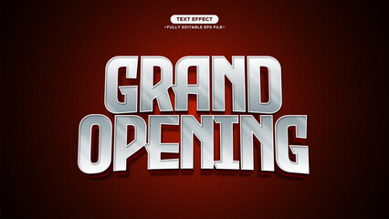 Poster - Grand Opening Metallic Futuristic and Chrome Style Fully Editable Font and Text
